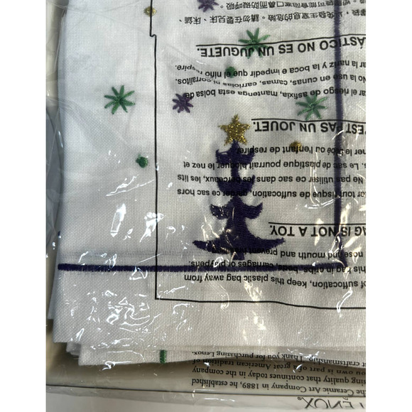 NEW LENOX Porcelain Holiday Napkin Holder Linen Napkins Holly Berry Never Opened - Picture 10 of 10